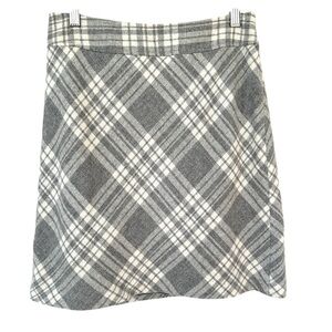 Talbots a-line skirt, mini length, in a wool blend, plaid, fully lined
